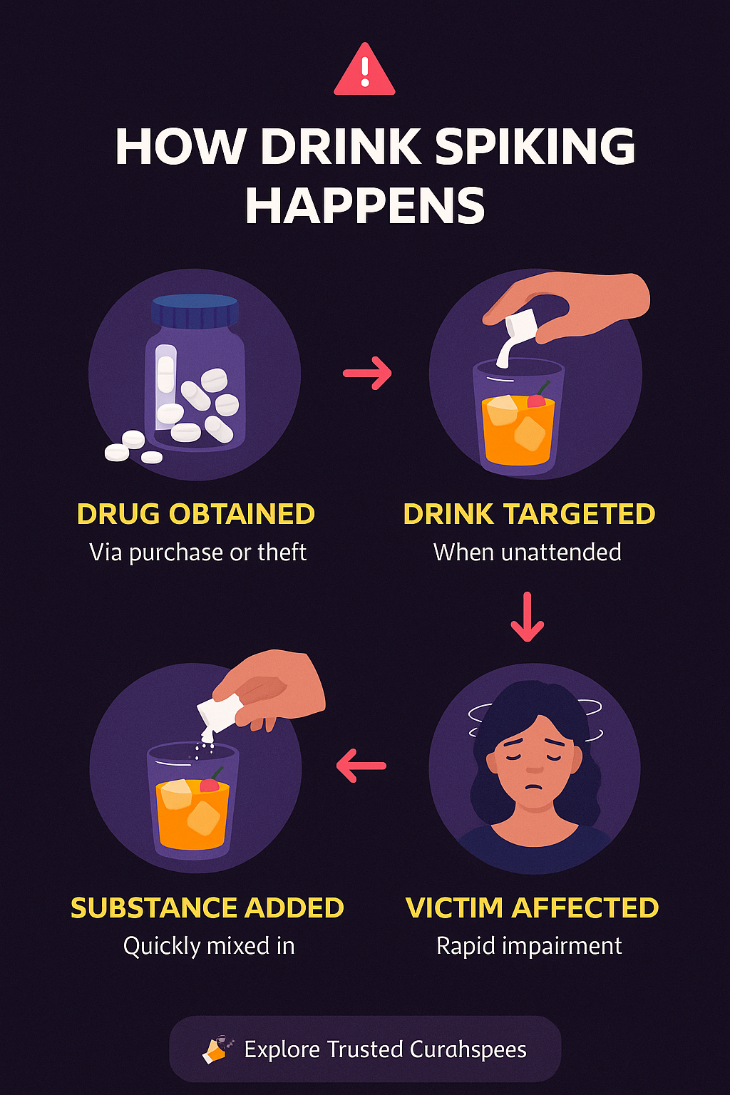 How Drink Spiking Happens Infographic